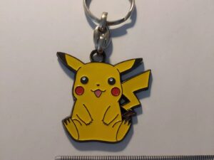 Pikachu Pokemon Keychain 1995, 1996, 1998 Nintendo M.D.toys, Belgium