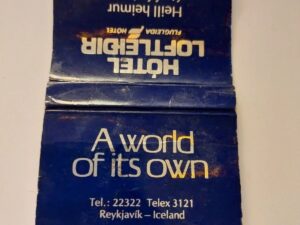 Hotel Loftleidir Iceland Vintage Matchbook