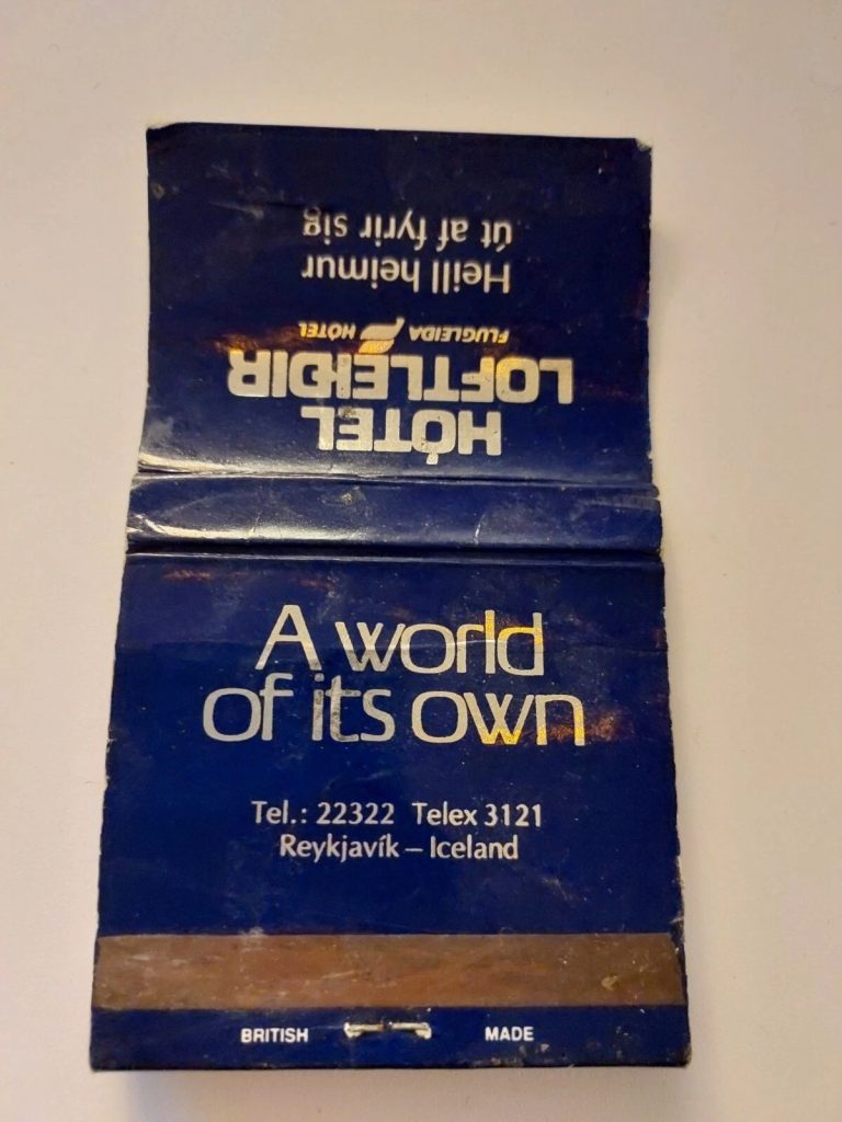 Hotel Loftleidir Iceland Vintage Matchbook