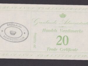 GREENLAND TRADE CERTIFICATE 20 SKILLING 1942 UNC