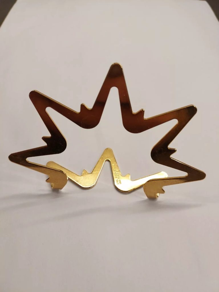 Georg Jensen Denmark Gold Plated Christmas Star Ornament Stand - Abstract Wave Design