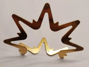 Georg Jensen Denmark Gold Plated Christmas Star Ornament Stand - Abstract Wave Design