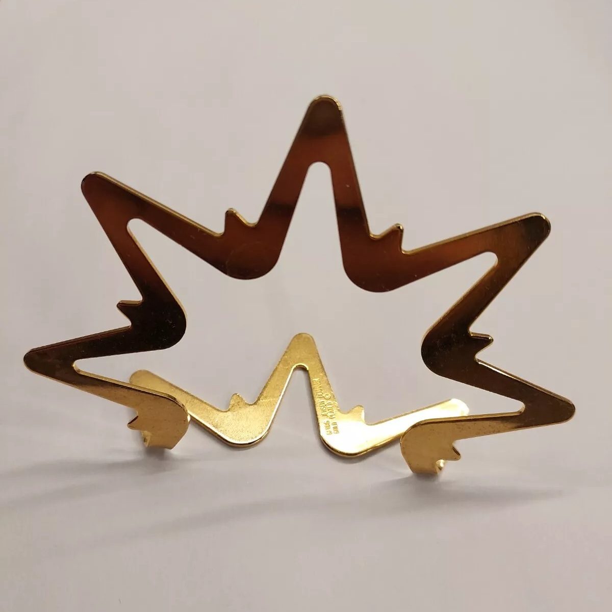 Georg Jensen Denmark Gold Plated Christmas Star Ornament Stand - Abstract Wave Design