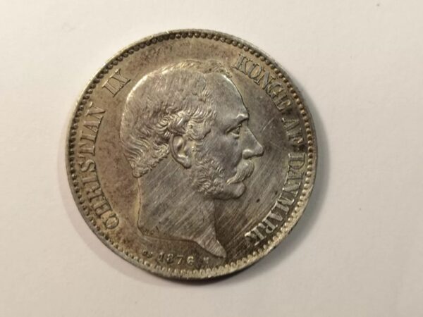 Denmark 2 kroner 1876 AU - UNC Coin
