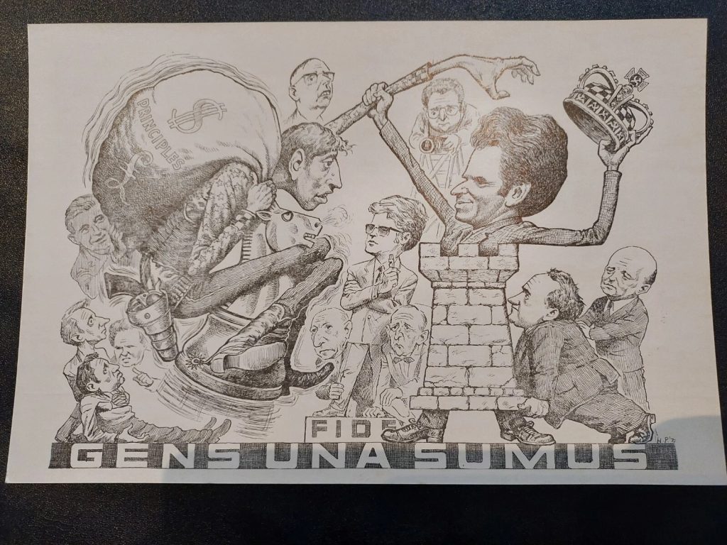 World chess championship 1972 - Bobby Fischer vs. Spassky large postcard Iceland