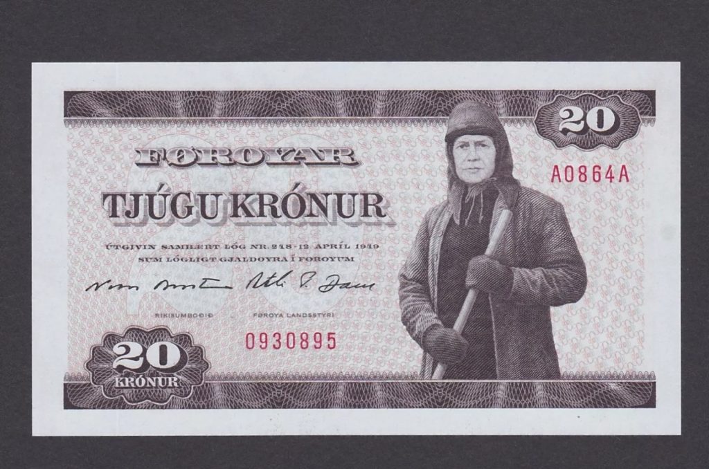 Faeroe Faroe Islands 1986 20 Kronur UNC