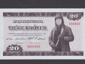 Faeroe Faroe Islands 1986  20 Kronur UNC