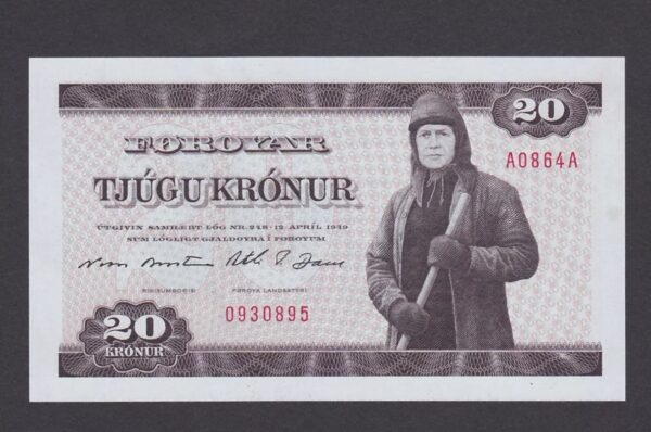 Faeroe Faroe Islands 1986  20 Kronur UNC