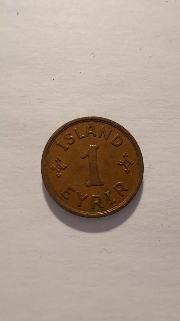 1938 1 Eyrir Iceland Coin