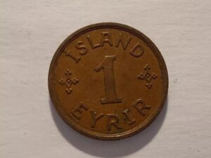 1938 1 Eyrir Iceland Coin
