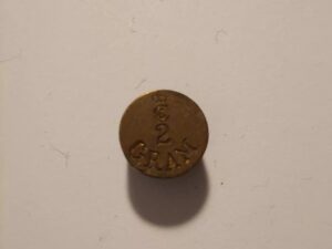 2 Gram Copper - Denmark Old Bullion