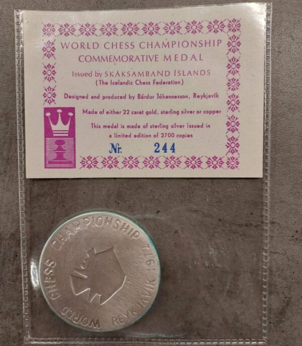 1972 Fischer Spassky Iceland silver medal