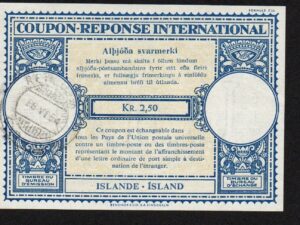 Coupon Reponse International Reykjavik Iceland 1954 2,50 Kronur