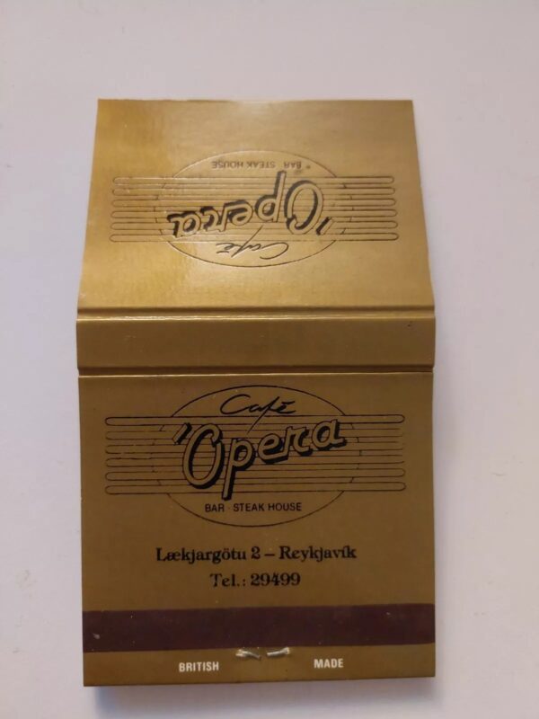 Cafe Opera Iceland Vintage Matchbook