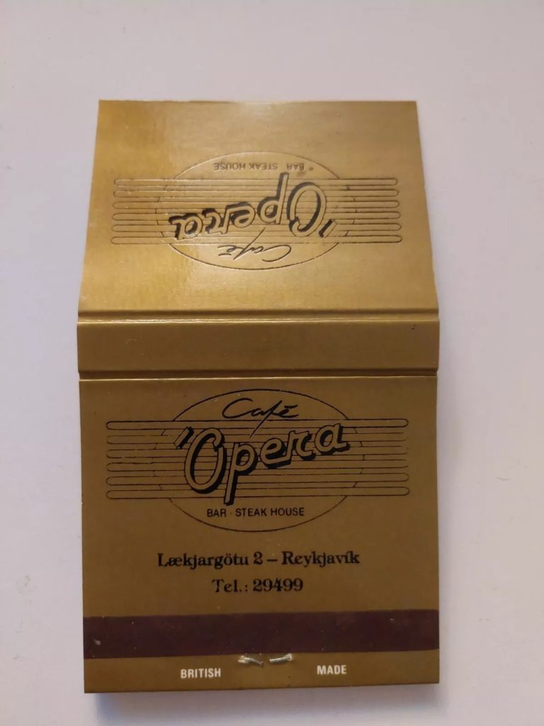 Cafe Opera Iceland Vintage Matchbook