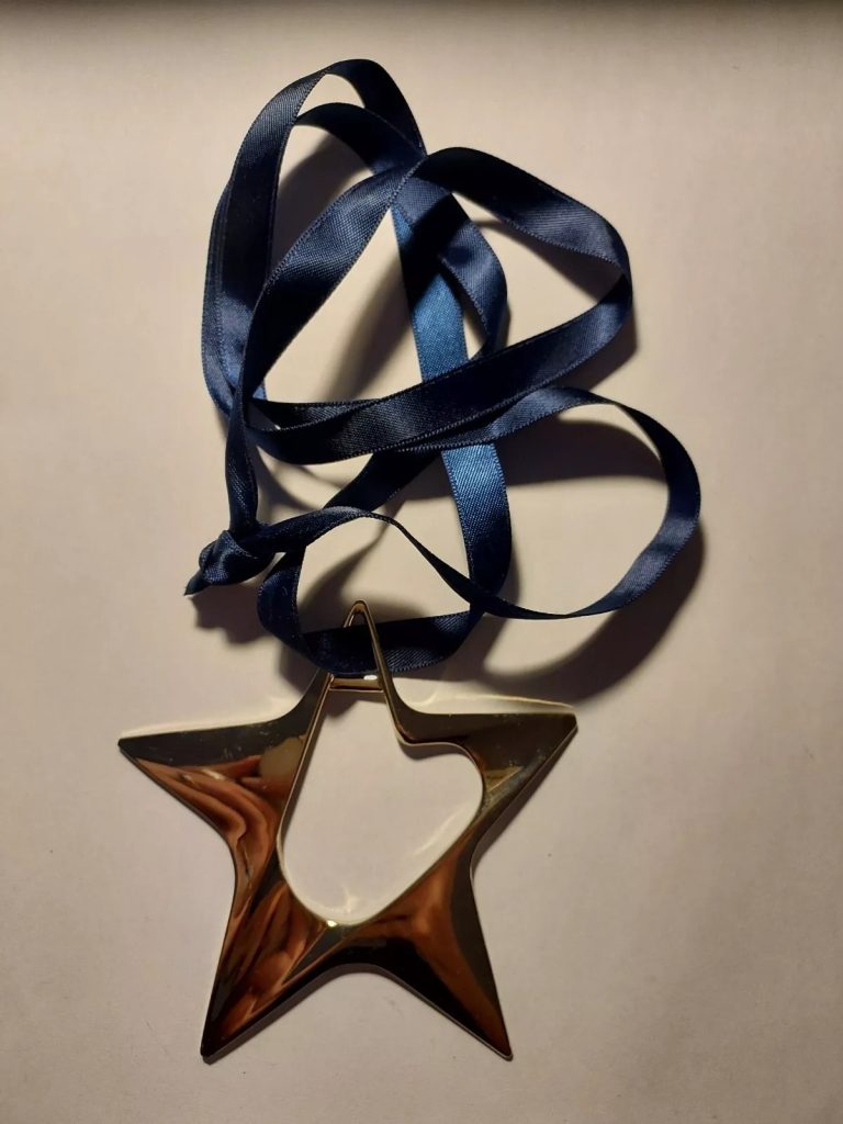 Georg Jensen Gold Plated Christmas Star Ornament - Denmark