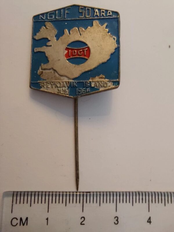 IOGT 50 Years 1966 Reykjavik - Iceland Vintage Pin - Badge