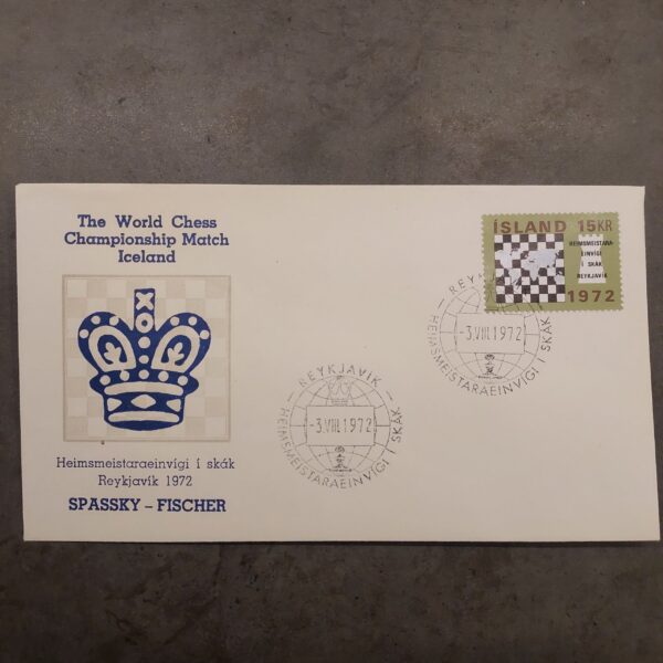 Iceland 1972 Fischer-Spassky World Chess Championship First Day Cover - Crown Cachet