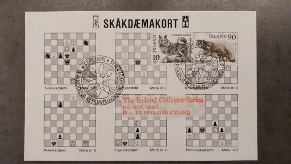 International chess tournaent 1980 - Chess Problems Postcard Iceland