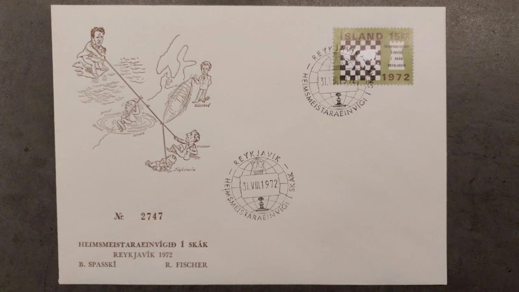 1972 - Bobby Fischer vs. Spassky Chess FYI Envelope With Stamp Iceland