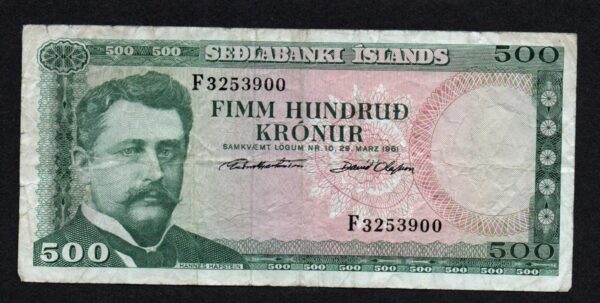 Iceland 500 kronur 1961