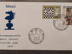 1977 - Reykjavik Chess SKAK - Spassky - Hort -  FYI Envelope With Stamps Iceland