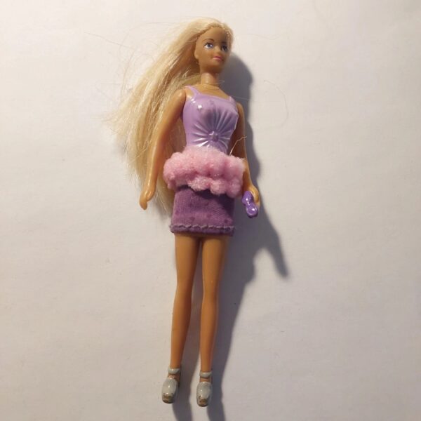 Mattel 2000's Barbie Doll Wearing Purple Dress With Sunglasses in Hand