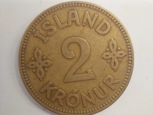 2 Kronur 1929 Iceland Coin