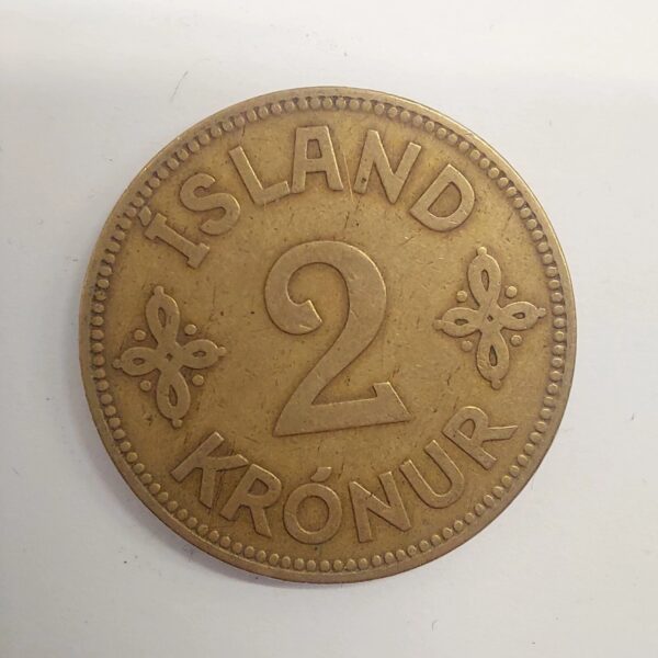 2 Kronur 1929 Iceland Coin