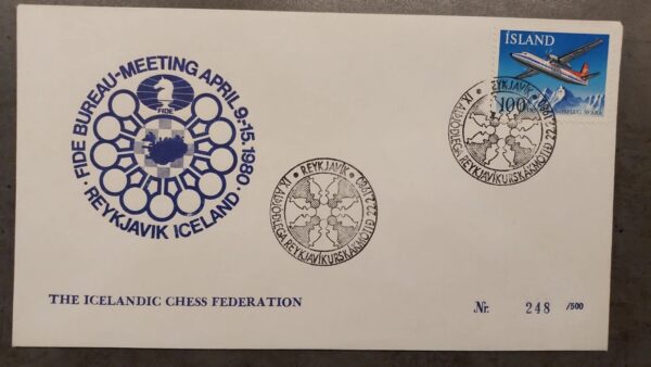 1980 - Reykjavik Chess SKAK FYI Envelope With Stamps Iceland.