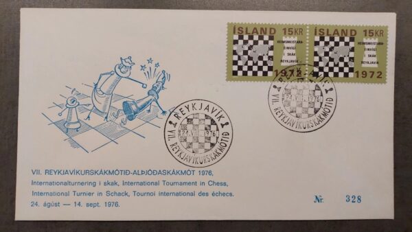 1976 - Reykjavik Chess SKAK FYI Envelope With Stamps Iceland.