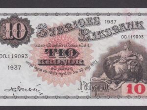 1937 - SWEDEN - 10 Kronor Banknote UNC
