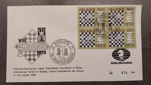 1978 - Reykjavik Chess SKAK FYI Envelope With Stamps Iceland.