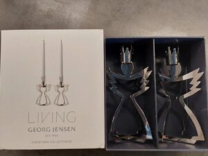 Georg Jensen ANGEL CANDLE HOLDERS Christmas Collectibles Living - Palladium