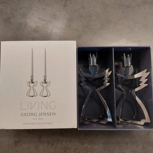 Georg Jensen ANGEL CANDLE HOLDERS Christmas Collectibles Living - Palladium