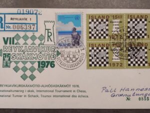 1976 - Reykjavik Chess SKAK FYI Envelope With Stamps Iceland