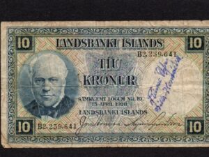 1928 ICELAND 10 KRONUR NOTE