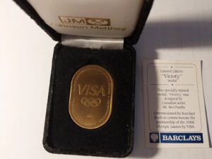 Johnson Matthey - Ken Danby Visa Olympic 1988 Games Medal - Boxed
