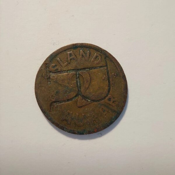 ICELAND 2 Aurar 1942 Made into Private Currency / Token - R/S