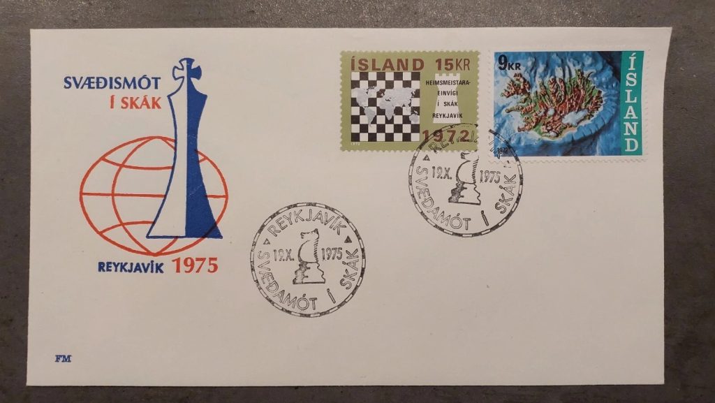 1975 - Reykjavik Chess SKAK FYI Envelope With Stamps Iceland.