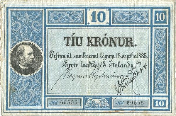 10 Kronur 1886 P-2 Iceland