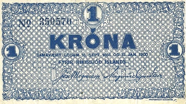 1 Króna 1921 – Iceland (Pick P-17b)
