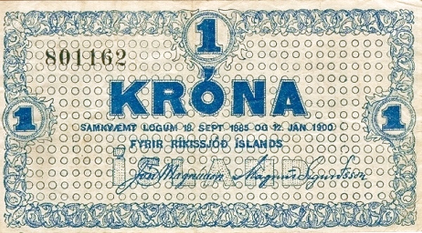 1 Króna 1922 – Iceland (Pick P-18a)