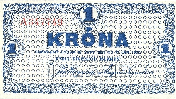 1 Króna 1924 – Iceland (Pick P-18b)