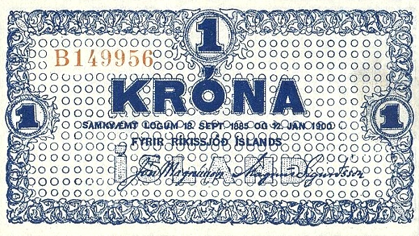 1 Króna 1925 – Iceland (Pick P-18c)