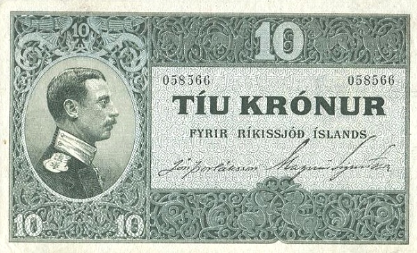 10 Krónur 1925 – Iceland (Pick P-20)