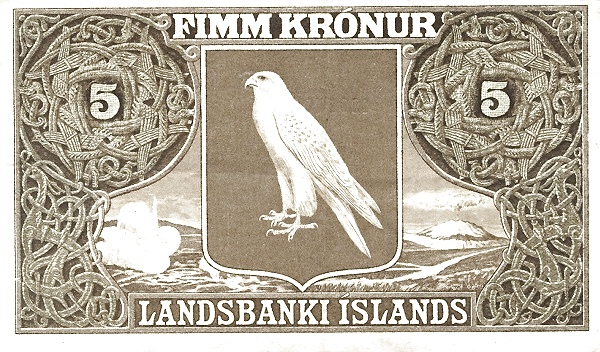 5 Krónur 1929 – Iceland (Pick P-23)