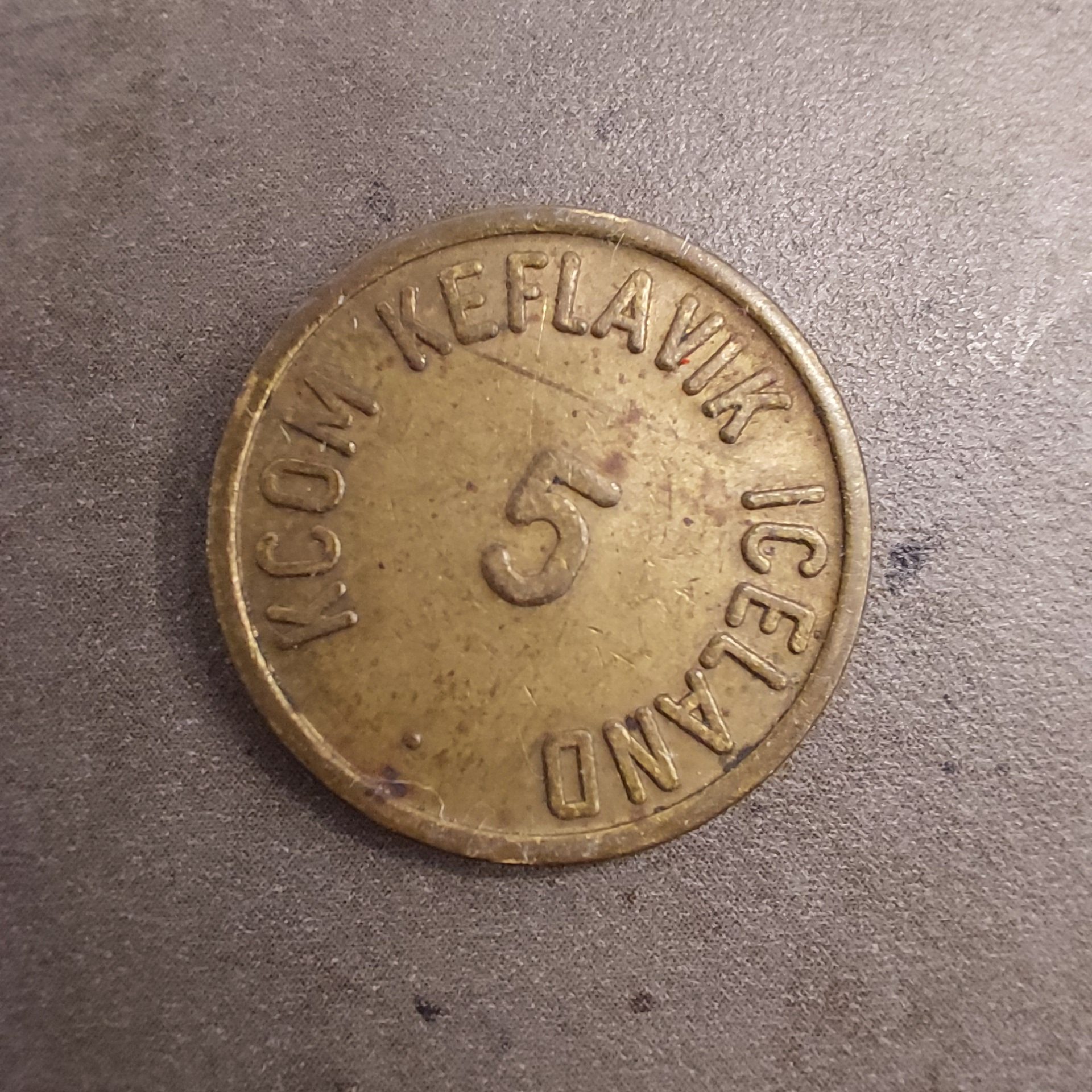 Keflavik KCOM 5 cent token