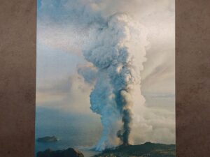 Heimaey eruption 1973 postcard smoke column
