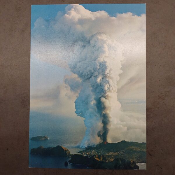 Heimaey eruption 1973 postcard smoke column